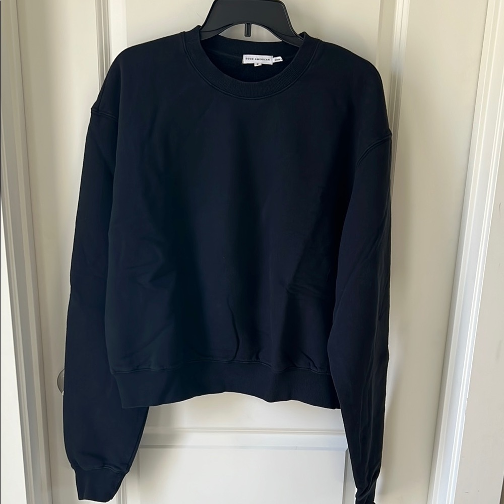 Like New!  Good American Black Crewneck Sweater Relaxed Fit